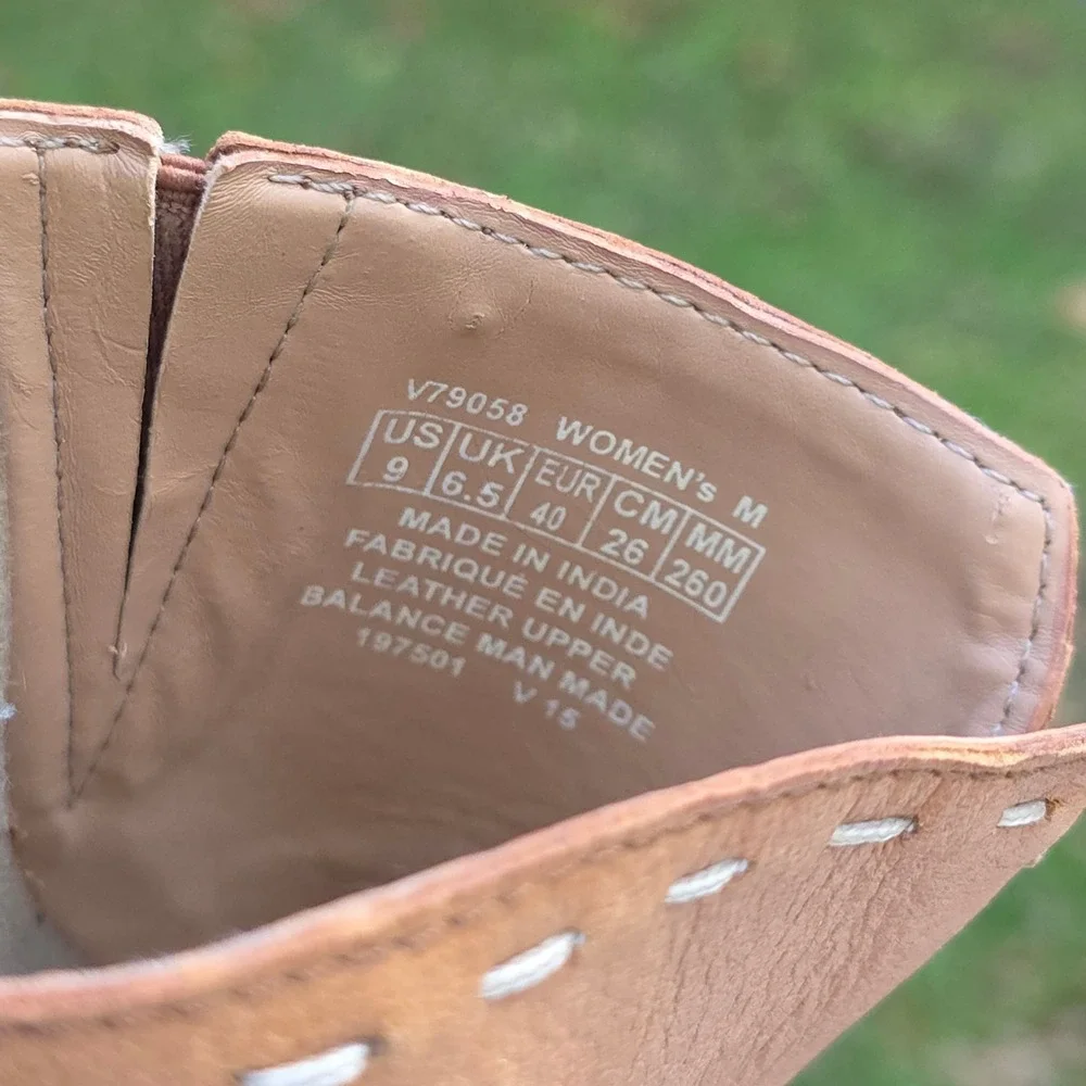 Rockport Total Motion Leather‎ Slides Wedges Sandals Size 9 Women's Brown